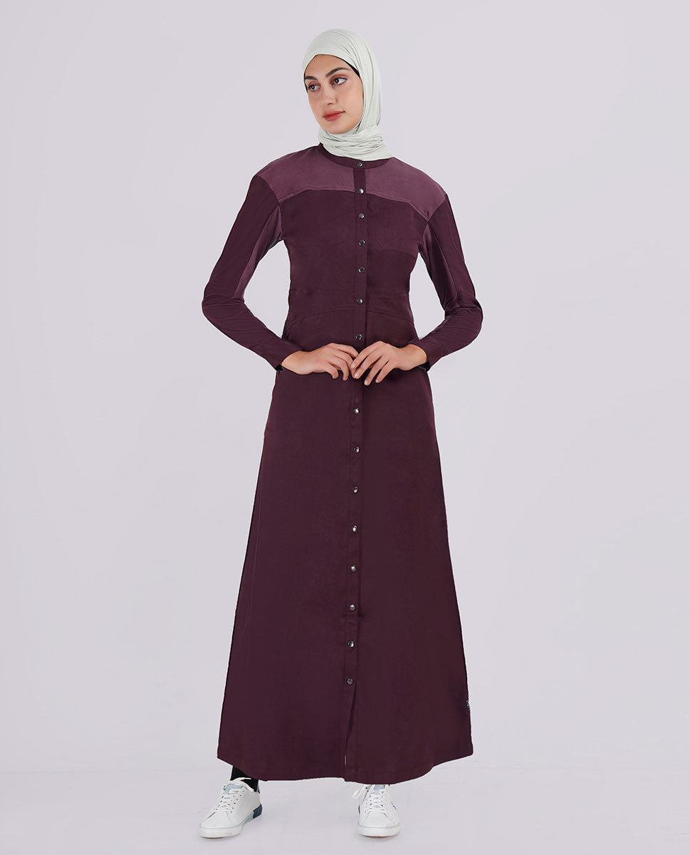 Precious Plum Full Front Opening Jilbab