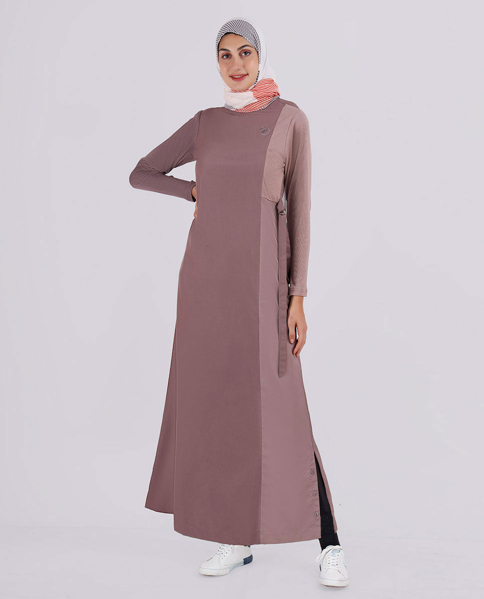 Purple Peppercorn Round Collar Jilbab