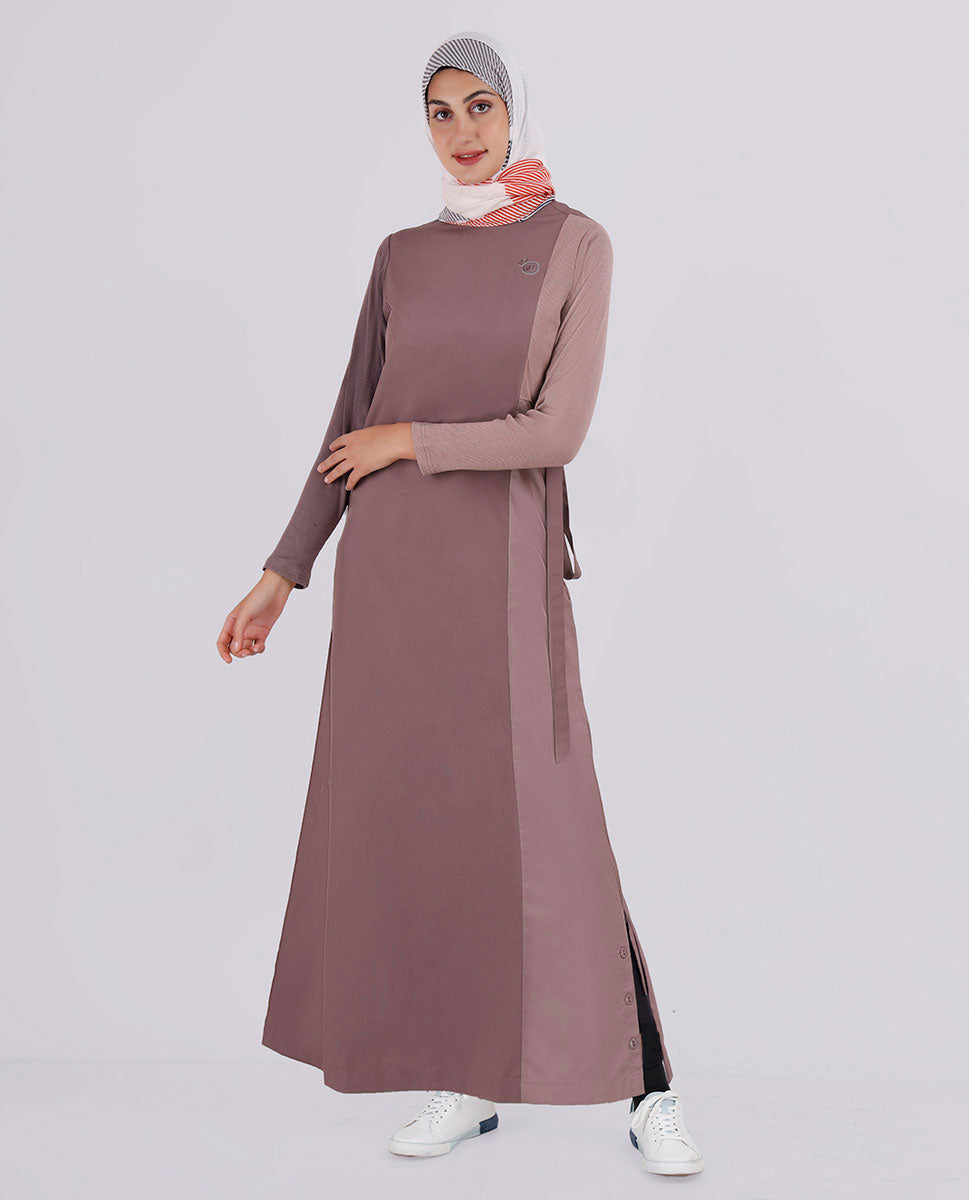 Purple Peppercorn Round Collar Jilbab