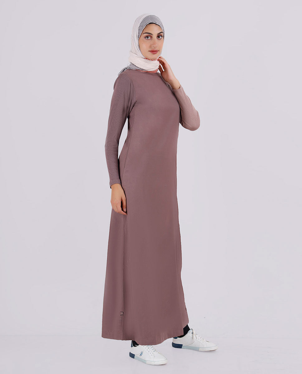 Purple Peppercorn Round Collar Jilbab