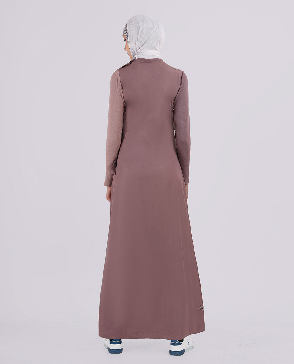 Purple Peppercorn Round Collar Jilbab