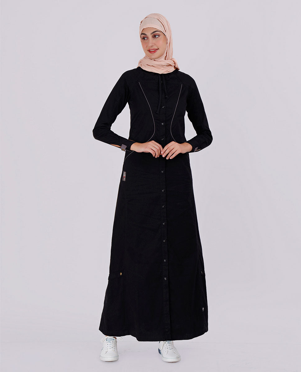 Moonless Night Full Front Open Jilbab