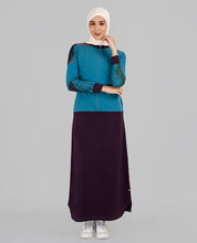 Purple And Blue Printed Winter Jilbab