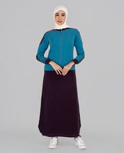 Purple And Blue Printed Winter Jilbab