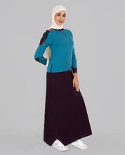 Purple And Blue Printed Winter Jilbab