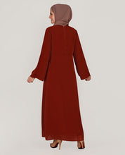 Royal Rust Fine Embroidery Abaya