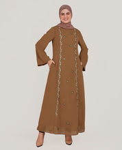 Ripe Olive Fine Embroidery Abaya