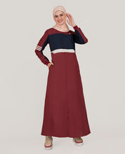 Antique Ruby Striped Sleeves Jilbab