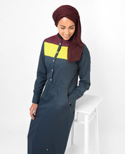 YELLOW & RED COLOUR BLOCKING JILBAB