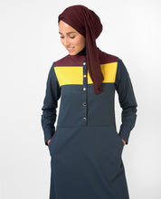YELLOW & RED COLOUR BLOCKING JILBAB