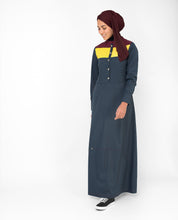 YELLOW & RED COLOUR BLOCKING JILBAB