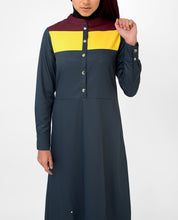 YELLOW & RED COLOUR BLOCKING JILBAB