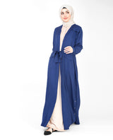 Blue Full Length Viscose Outerwear