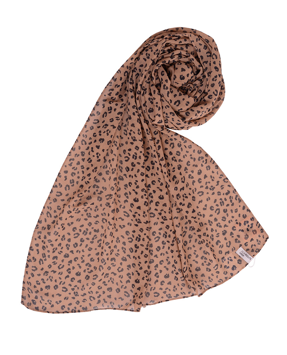 Real Beige Printed Georgette Scarf