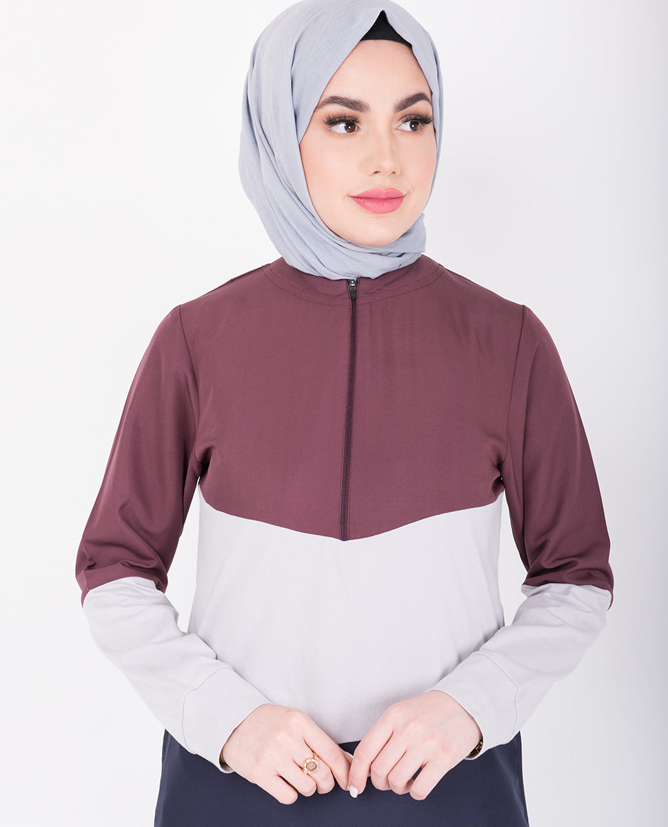 Contrast Colour Blocking Jilbab