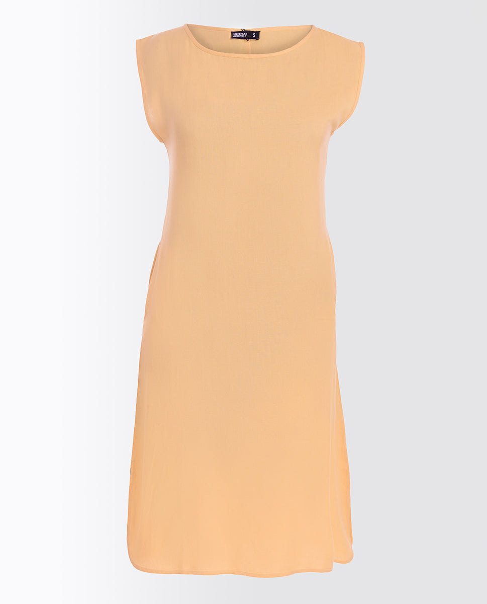 Rattan Yellow Rayon Slip Dress