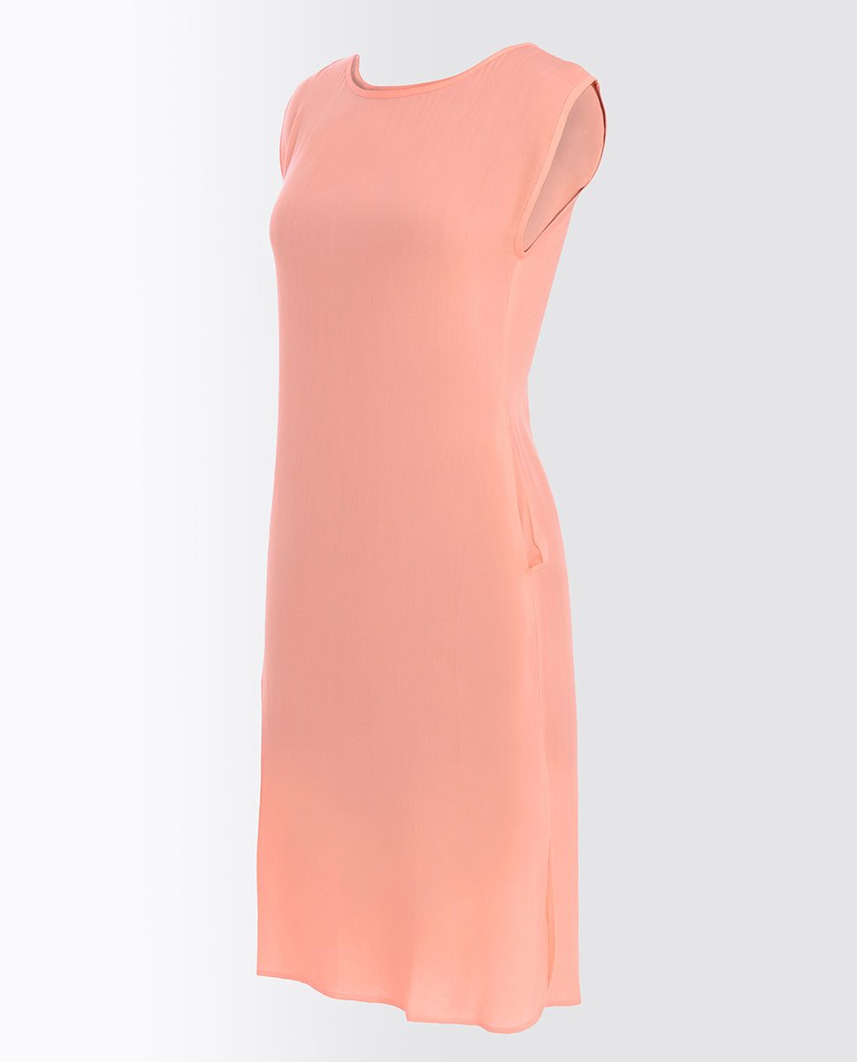 Coral Pink Rayon Slip Dress