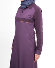 PIQUE CONTRAST STRIPER JILBAB WITH COLLAR