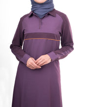 PIQUE CONTRAST STRIPER JILBAB WITH COLLAR