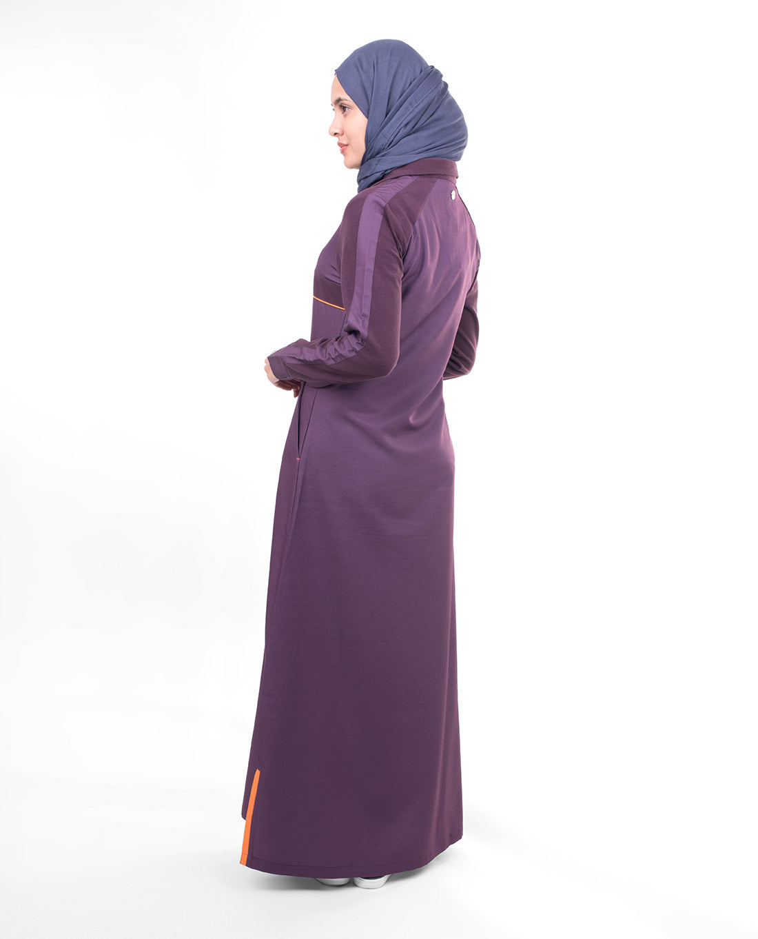 PIQUE CONTRAST STRIPER JILBAB WITH COLLAR