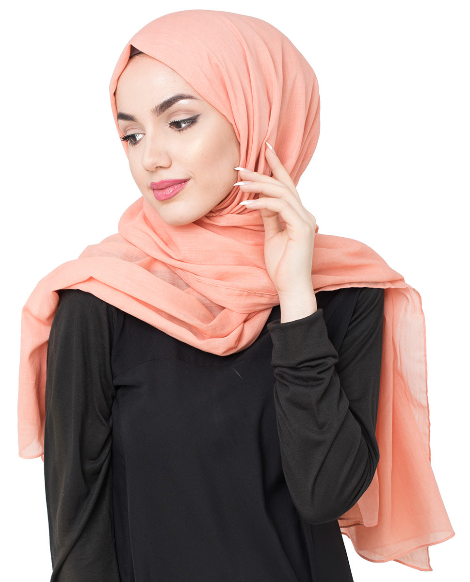 Peach Bud Cotton Voile Scarf