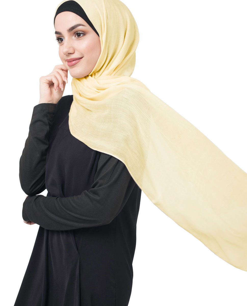 Tendor Yellow Cotton Voile Scarf