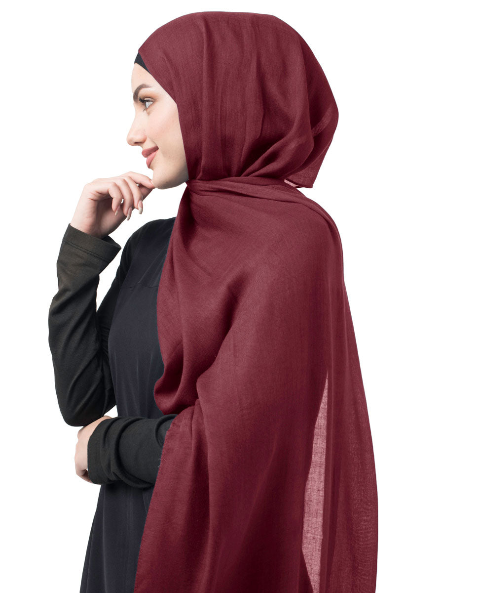Rum Raisin Cotton Voile Scarf