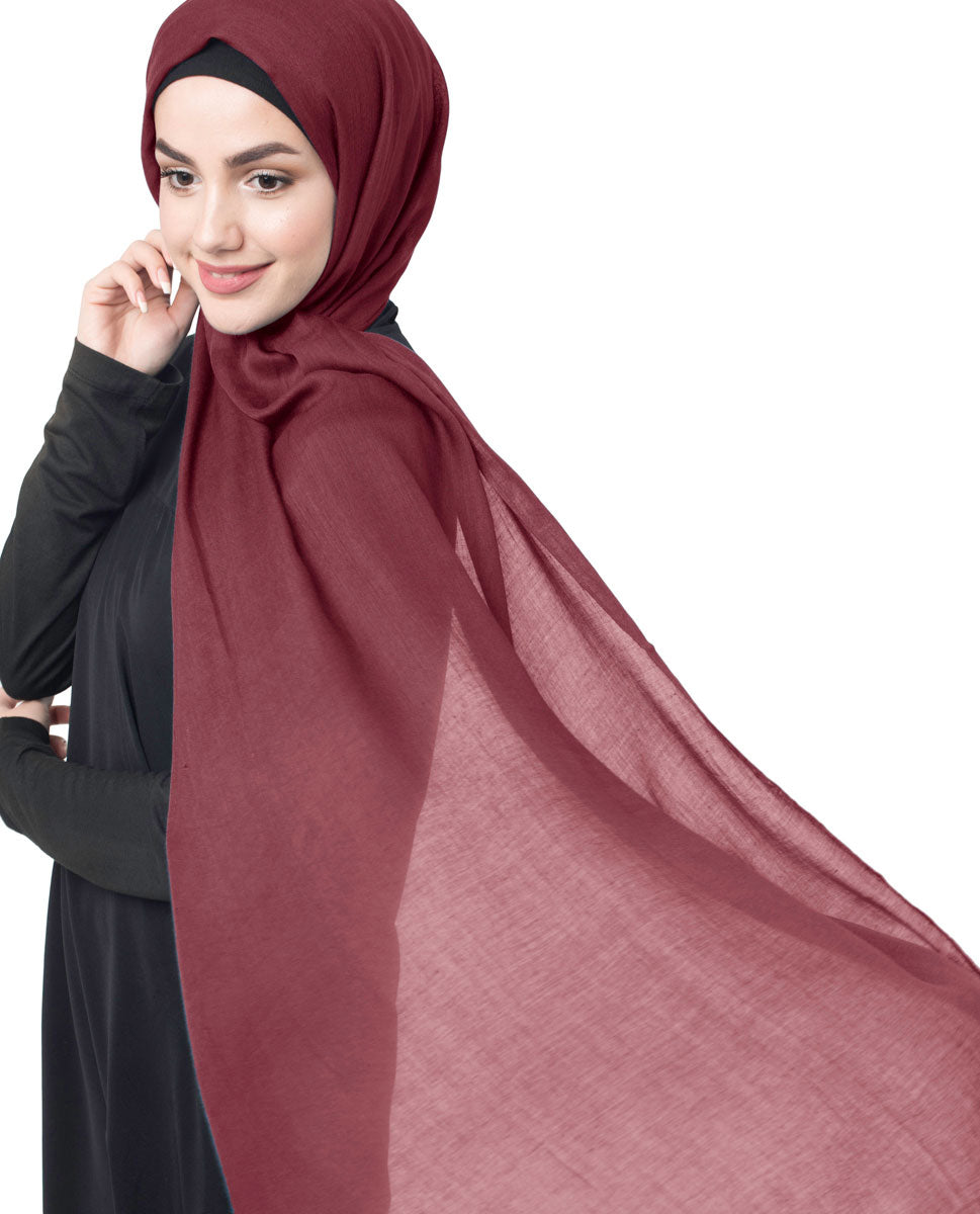 Rum Raisin Cotton Voile Scarf