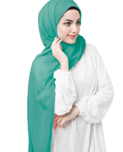 Aqua Green Cotton Voile Scarf