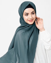 Dark Slate Blue Poly Georgette Scarf