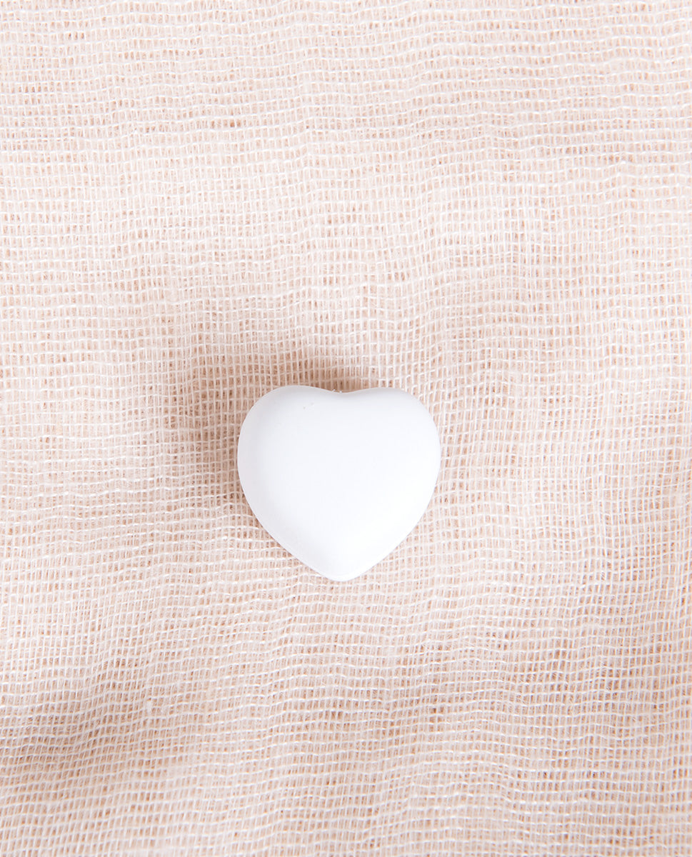 White Matte Heart Shaped Hijab Magnets