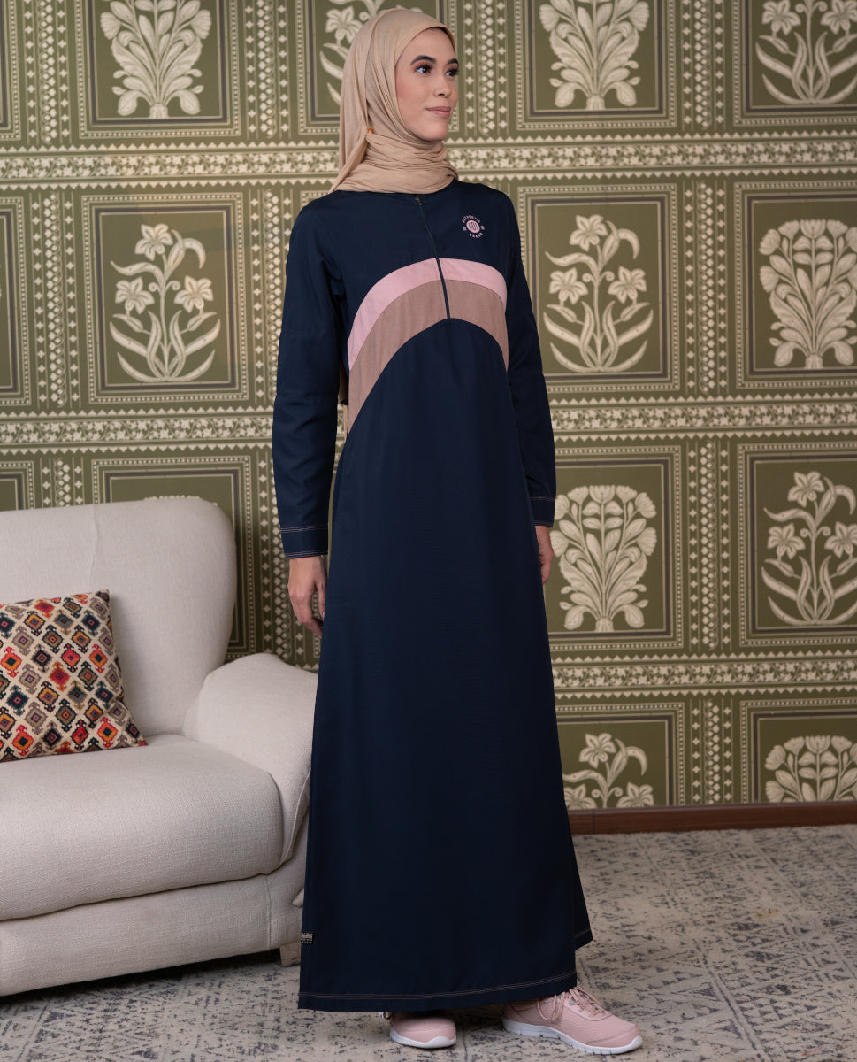 Blue Essence Raised Neck Jilbab