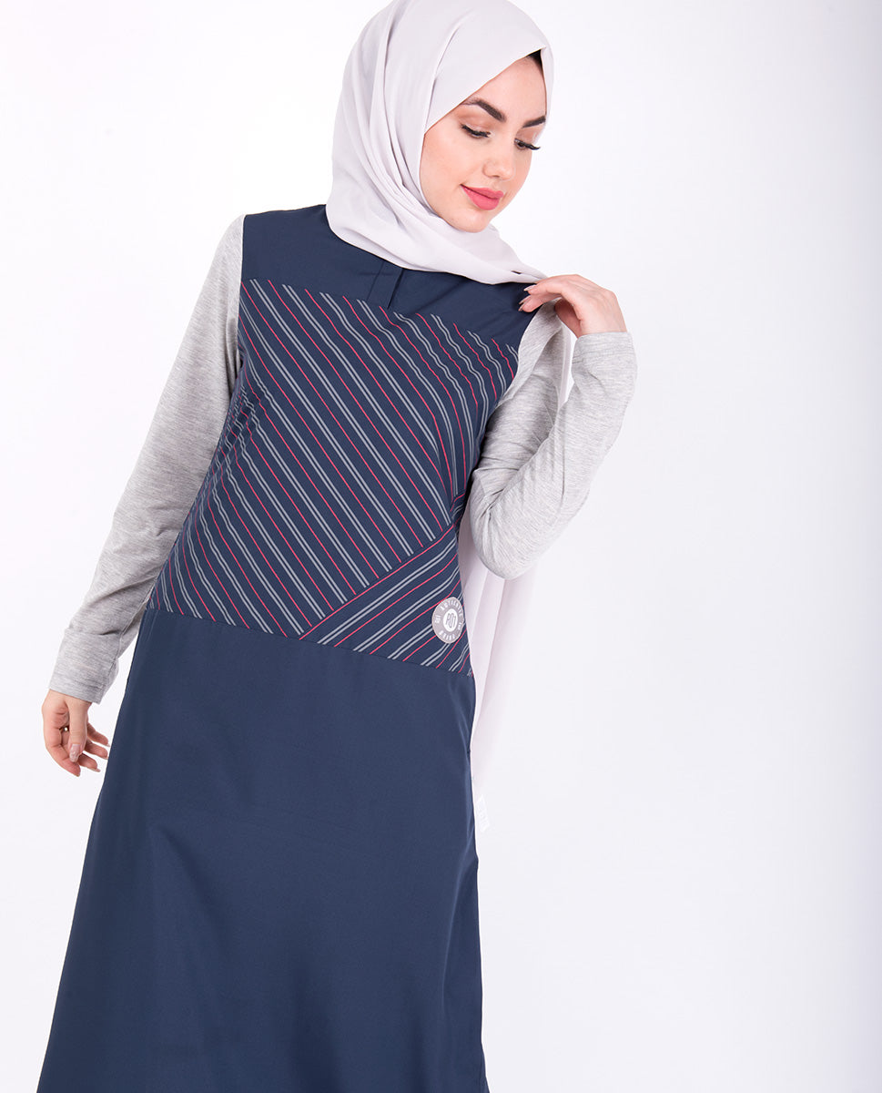 Navy And Grey Smart Look Jilbab