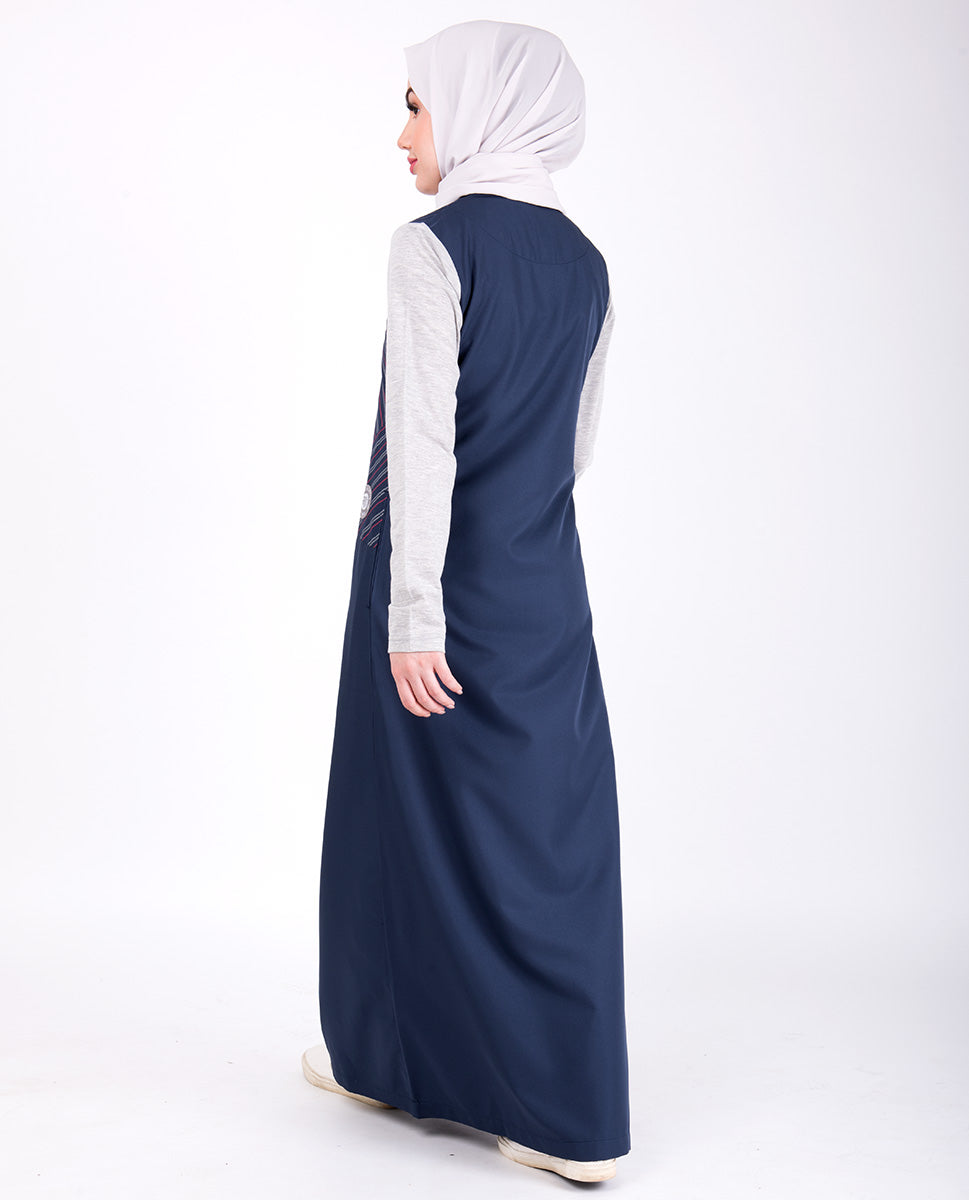 Navy And Grey Smart Look Jilbab