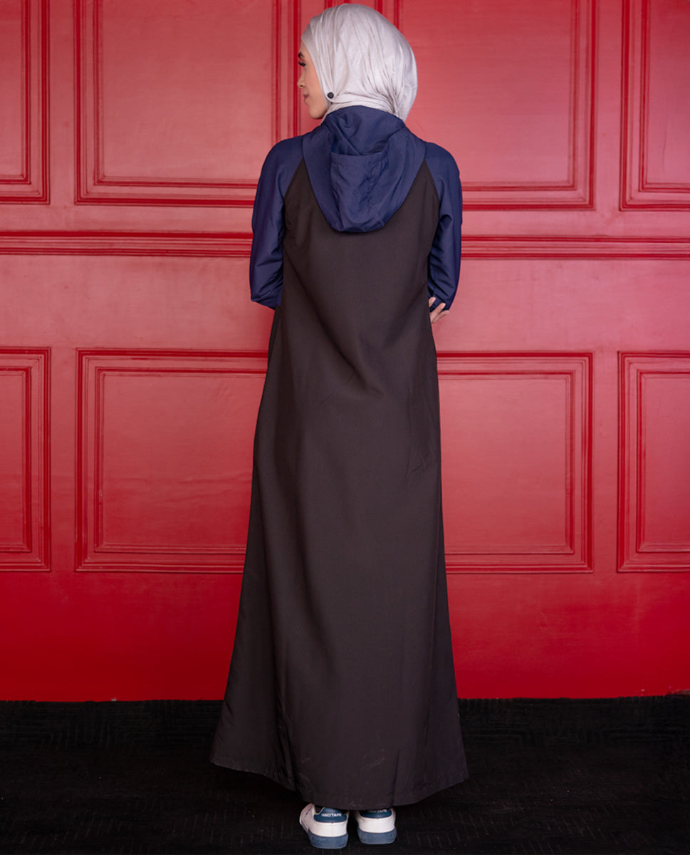 DualTone Hooded Black and Navy Jilbab