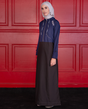 DualTone Hooded Black and Navy Jilbab