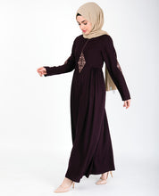 Maroon Gold Diamond Embroidery Abaya