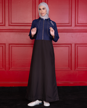 DualTone Hooded Black and Navy Jilbab