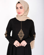 Black Gold Diamond Embroidery Abaya