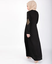 Black Gold Diamond Embroidery Abaya