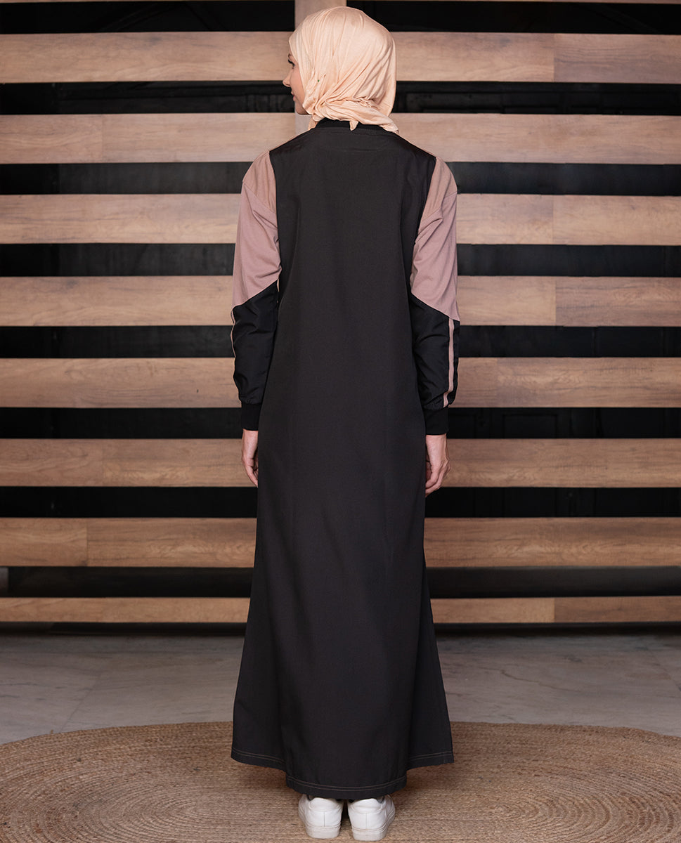 Split Tone Smart look Black Jilbab