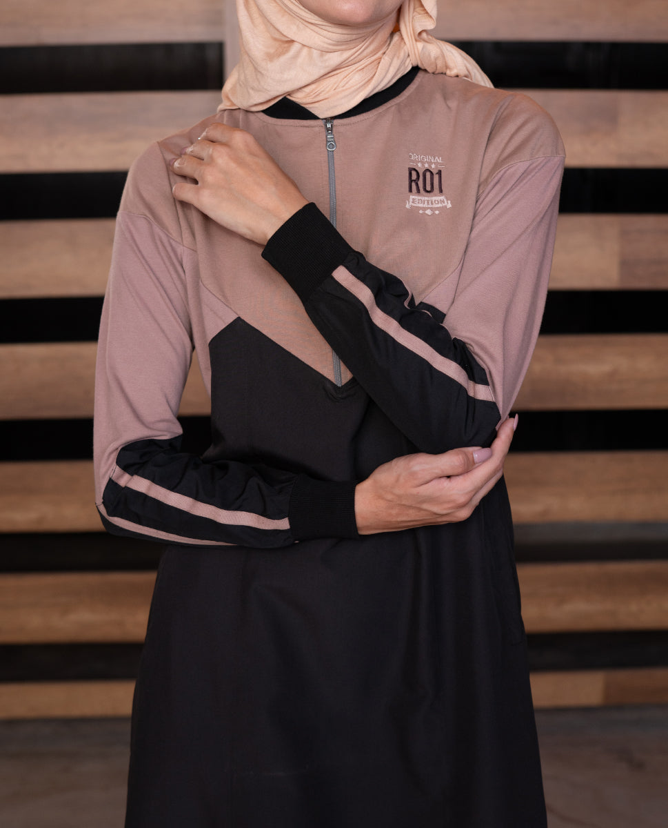 Split Tone Smart look Black Jilbab