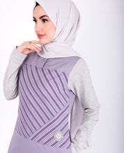 Purple And Grey Smart Look Jilbab