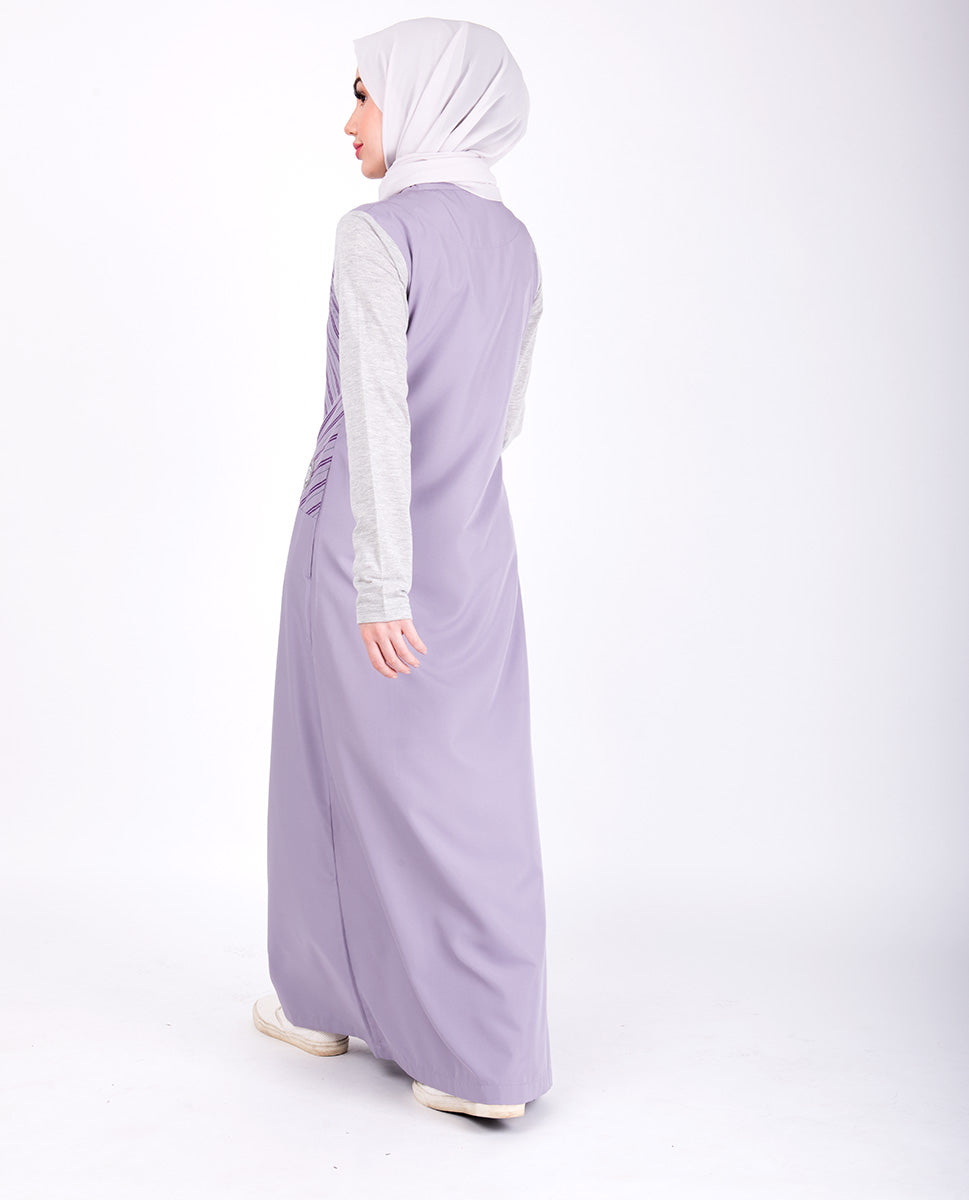 Purple And Grey Smart Look Jilbab