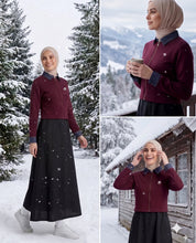 Urban Layered Contrast Color Winter Jilbab