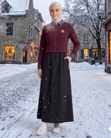 Urban Layered Contrast Color Winter Jilbab