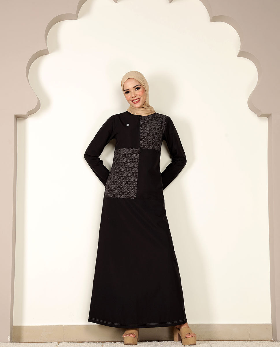 Elysian Black: Soft Touch Taslon Jilbab