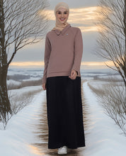 Softglow - Black & Peach Winter Jilbab