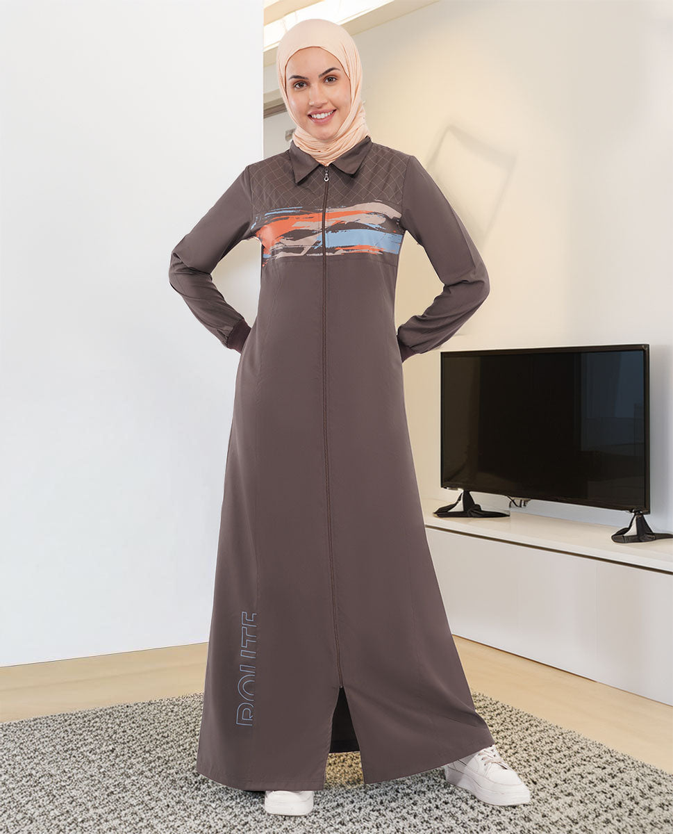 Abstract Edge Full Front Open Jilbab