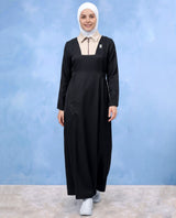 Modern Muse Box Pleat Jilbab - Black